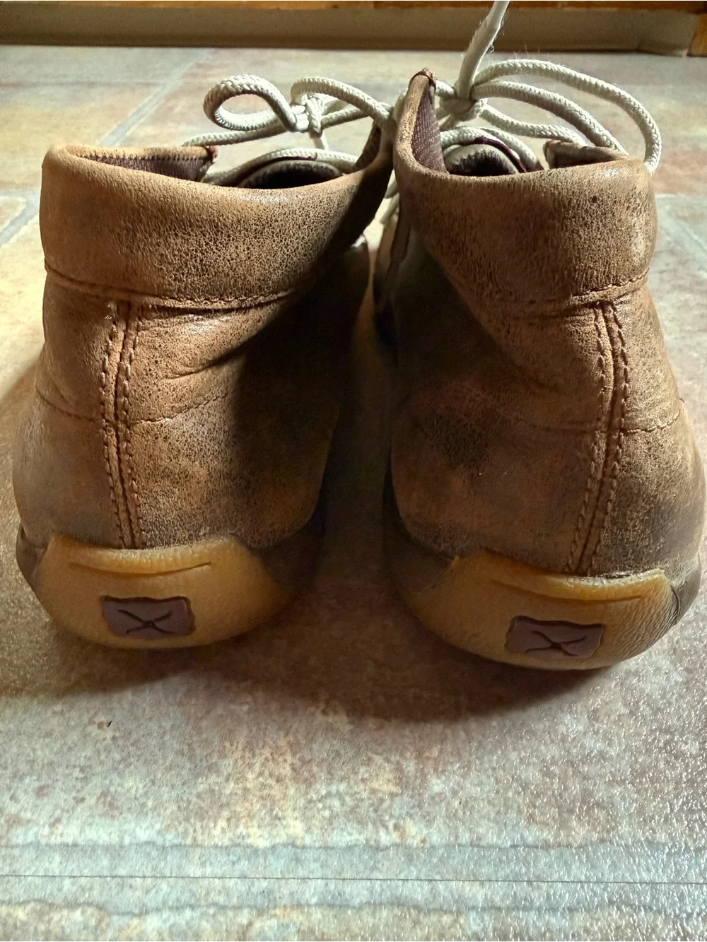 Twisted X Brown and Cream Moc Toe Lace-Up Men's Shoes